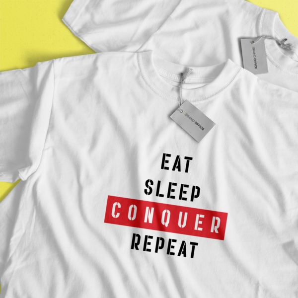 Eat Sleep Conquer Repeat T-Shirt for Sports, Gym and Fitness Enthusiast by Brand Office (1 pc) - Image 8