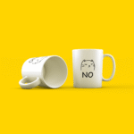 Cat Saying No Printed Mug - Perfect for Cats, Coffee or Tea Lovers