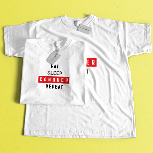 Eat Sleep Conquer Repeat T-Shirt for Sports, Gym and Fitness Enthusiast by Brand Office (1 pc) - Image 12