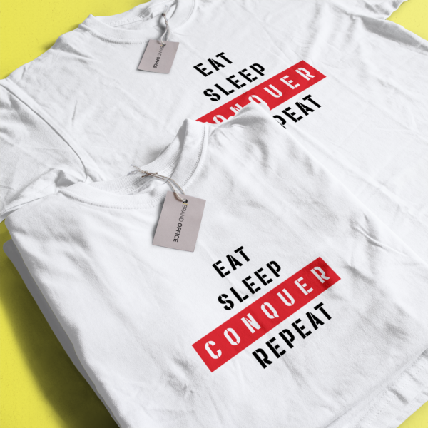Eat Sleep Conquer Repeat T-Shirt for Sports, Gym and Fitness Enthusiast by Brand Office (1 pc) - Image 14